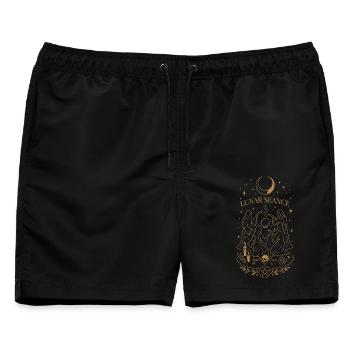 Samhain Lunar Séance Hexe Mond Ritual Art - Männer Badeshorts - Schwarz - Vorne - AI Model Male 178 light (178cm)