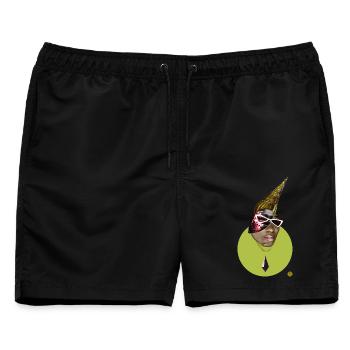 Surreale digitale Collage – Shell Bizu - Männer Badeshorts - Schwarz - Vorne - AI Model Male 178 light (178cm)