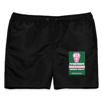 PSYCHO_04 - Männer Badeshorts - Schwarz - Vorne - AI Model Male 178 light (178cm)