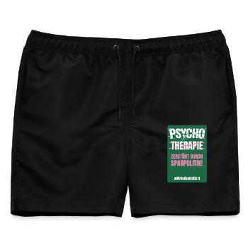 PSYCHO_05 - Männer Badeshorts - Schwarz - Vorne - AI Model Male 178 light (178cm)
