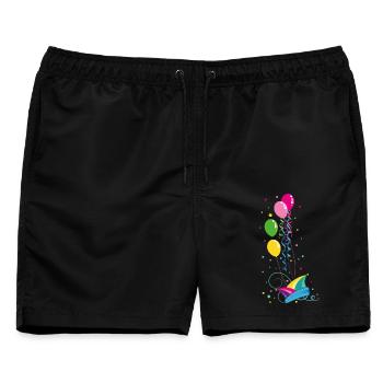 Karneval Fastnacht Narrenkappe Luftballon Fasching - Männer Badeshorts - Schwarz - Vorne - AI Model Male 178 light (178cm)