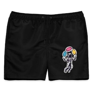 Astronaut Rugby Weltraum Schwerelos - Männer Badeshorts - Schwarz - Vorne - AI Model Male 178 light (178cm)