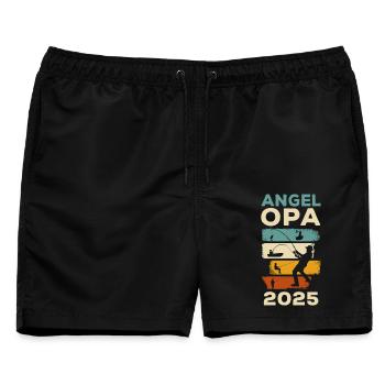 Rente 2025 Rentner Angeln Pension Angler - Männer Badeshorts - Schwarz - Vorne - AI Model Male 178 light (178cm)
