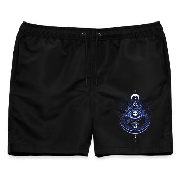 Dritte Auge Chakra Symbol Drittes Auge - Männer Badeshorts - Schwarz - Vorne - AI Model Male 178 light (178cm)