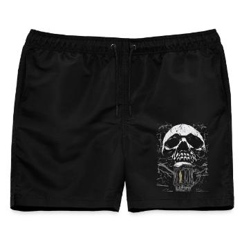 Totenkopf Bierkrug Gothic - Männer Badeshorts - Schwarz - Vorne - AI Model Male 178 light (178cm)