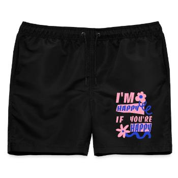 Ich freue mich, wenn du glücklich bist - Männer Badeshorts - Schwarz - Vorne - AI Model Male 178 light (178cm)