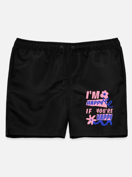 Ich freue mich, wenn du glücklich bist - Männer Badeshorts - Schwarz