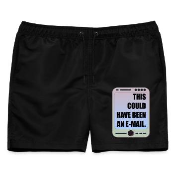 LUSTIGE BÜRO-MEETING-E-MAIL - Männer Badeshorts - Schwarz - Vorne - AI Model Male 178 light (178cm)