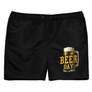 Beer Day - Männer Badeshorts - Schwarz - Vorne - AI Model Male 178 light (178cm)