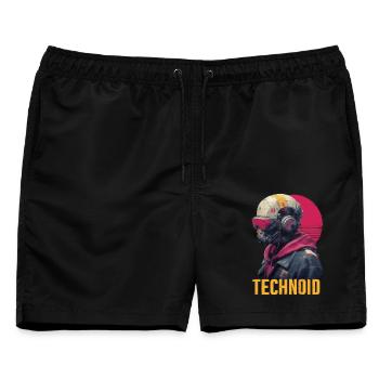 Technoid Neon Helm - Männer Badeshorts - Schwarz - Vorne - AI Model Male 178 light (178cm)