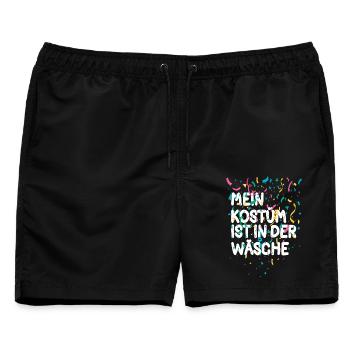 Mein Kostüm Wäsche Karneval Fasching lustiger Kost - Männer Badeshorts - Schwarz - Vorne - AI Model Male 178 light (178cm)