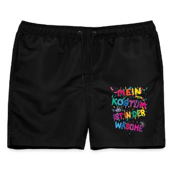 Karneval Kostüm Mein Kostüm ist in der Wäsche - Männer Badeshorts - Schwarz - Vorne - AI Model Male 178 light (178cm)