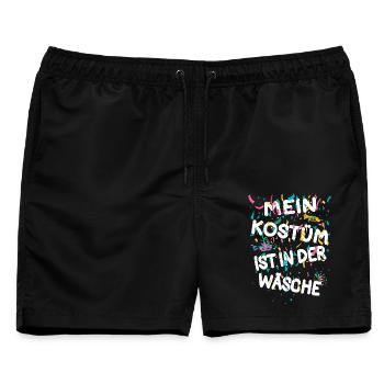 Karneval Kostüm Mein Kostüm ist in der Wäsche - Männer Badeshorts - Schwarz - Vorne - AI Model Male 178 light (178cm)