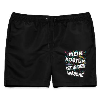 Karneval Kostüm Mein Kostüm ist in der Wäsche - Männer Badeshorts - Schwarz - Vorne - AI Model Male 178 light (178cm)
