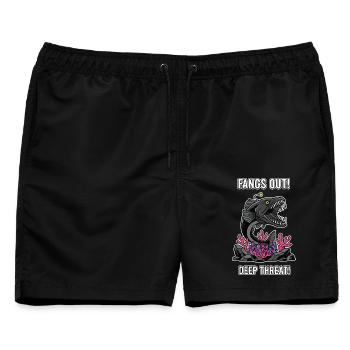 Fangzähne aus tiefer Bedrohung Abgrundfisch - Männer Badeshorts - Schwarz - Vorne - AI Model Male 178 light (178cm)