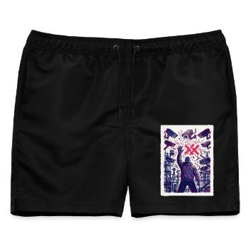 Überwachung Freiheit Freidenker Freigeist - Männer Badeshorts - Schwarz - Vorne - AI Model Male 178 light (178cm)