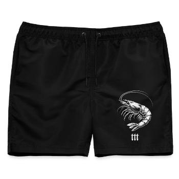 TTT Shrimp - Männer Badeshorts - Schwarz - Vorne - AI Model Male 178 light (178cm)