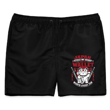 Japan Stole My Heart And My Wallet - Männer Badeshorts - Schwarz - Vorne - AI Model Male 178 light (178cm)