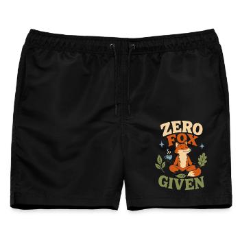 Zero Fox Given – Entspannter Fuchs beim Meditieren - Männer Badeshorts - Schwarz - Vorne - AI Model Male 178 light (178cm)