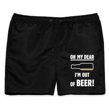 Oh mein Schatz – ich habe kein Bier mehr! (Ale Lager / NEG 2C) - Männer Badeshorts - Schwarz - Vorne - AI Model Male 178 light (178cm)