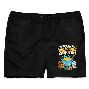 Baking Is Just Delicious Chemistry - Männer Badeshorts - Schwarz - Vorne - AI Model Male 178 light (178cm)