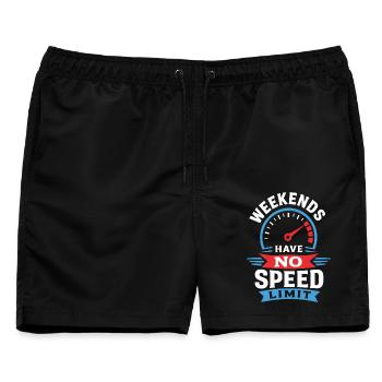 Wochenende ohne Tempolimit - Männer Badeshorts - Schwarz - Vorne - AI Model Male 178 light (178cm)