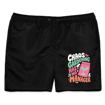 Chaos Gardening ohne Manager - Männer Badeshorts - Schwarz - Vorne - AI Model Male 178 light (178cm)