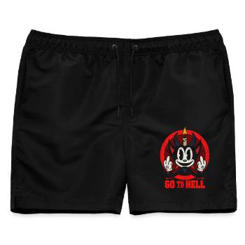 Go to hell - Männer Badeshorts - Schwarz - Vorne - AI Model Male 178 light (178cm)