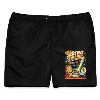 Retro Luftheuler Silvester - Männer Badeshorts - Schwarz - Vorne - AI Model Male 178 light (178cm)