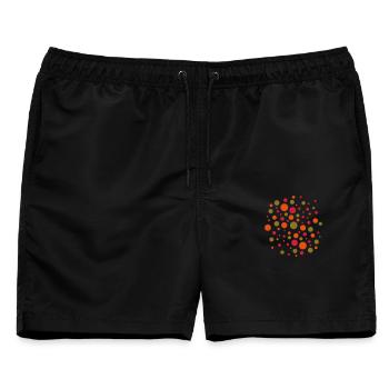 Punkte dreifarbig - Männer Badeshorts - Schwarz - Vorne - AI Model Male 178 light (178cm)