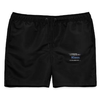 Ich bin Klaus - Klaus als Vorname - Männer Badeshorts - Schwarz - Vorne - AI Model Male 178 light (178cm)