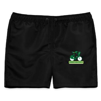 Gurkenradweg - Männer Badeshorts - Schwarz - Vorne - AI Model Male 178 light (178cm)