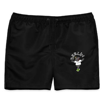 Berlin, Icke - Männer Badeshorts - Schwarz - Vorne - AI Model Male 178 light (178cm)