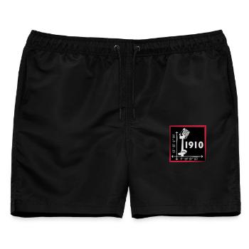 St. Pauli 1910 - Männer Badeshorts - Schwarz - Vorne - AI Model Male 178 light (178cm)