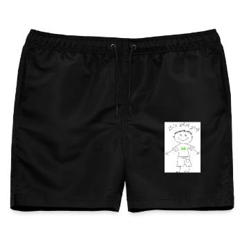 Bin jetzt groß! - Männer Badeshorts - Schwarz - Vorne - AI Model Male 178 light (178cm)