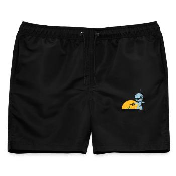robot flower - Männer Badeshorts - Schwarz - Vorne - AI Model Male 178 light (178cm)