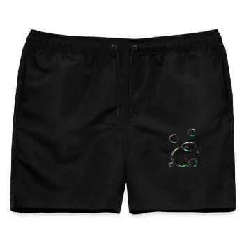 Seifenblasen Seife bunte Kreise - Männer Badeshorts - Schwarz - Vorne - AI Model Male 178 light (178cm)