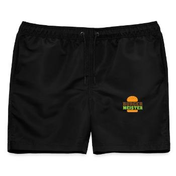 Grill grillen Steak Wurst Bier Fleisch BBQ Sommer - Männer Badeshorts - Schwarz - Vorne - AI Model Male 178 light (178cm)