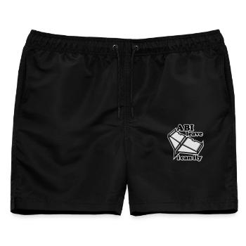 abitur flugzeug schulabschluss - Männer Badeshorts - Schwarz - Vorne - AI Model Male 178 light (178cm)