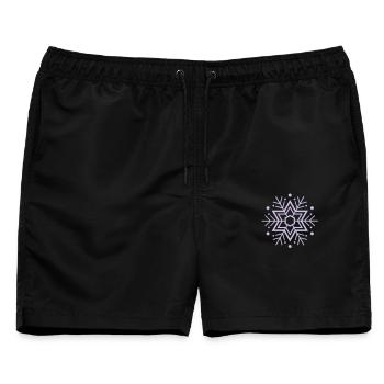 schneeflocke - Männer Badeshorts - Schwarz - Vorne - AI Model Male 178 light (178cm)