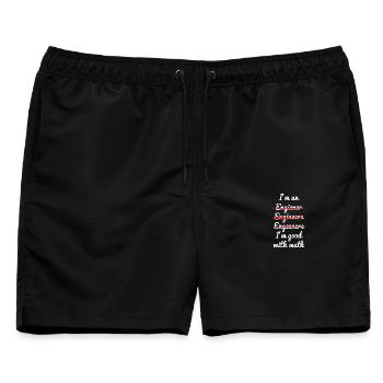 Mathe - Männer Badeshorts - Schwarz - Vorne - AI Model Male 178 light (178cm)