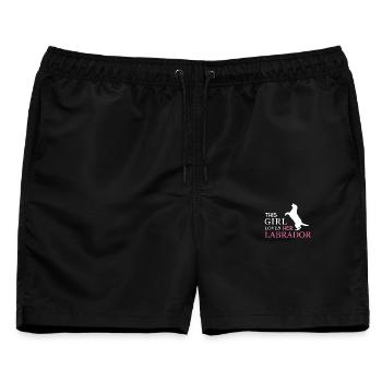 Labrador - Männer Badeshorts - Schwarz - Vorne - AI Model Male 178 light (178cm)