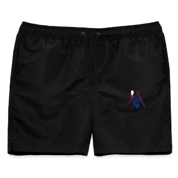 Philippinen Flaggenkarte Script - Männer Badeshorts - Schwarz - Vorne - AI Model Male 178 light (178cm)