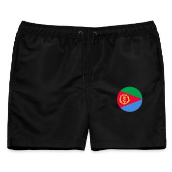 Eritrea Luftfahrt-Cockade-Militär-Emblem - Männer Badeshorts - Schwarz - Vorne - AI Model Male 178 light (178cm)