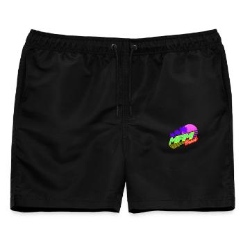 Miami Beach Sunset - Männer Badeshorts - Schwarz - Vorne - AI Model Male 178 light (178cm)