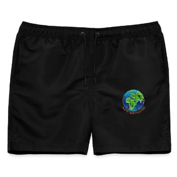 Umweltschutz - Save the Planet - Männer Badeshorts - Schwarz - Vorne - AI Model Male 178 light (178cm)