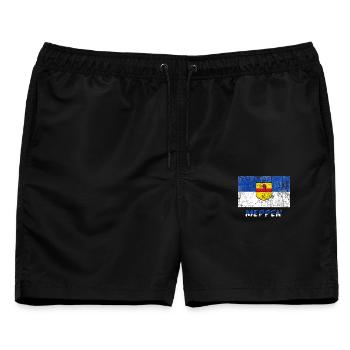 Stadtfahne Meppen Stadtfahne Drapeau Flagge - Männer Badeshorts - Schwarz - Vorne - AI Model Male 178 light (178cm)