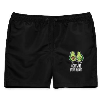 Meine Frau hat meine Saatgut-Schwangerschaftsmeldung gestohlen - Männer Badeshorts - Schwarz - Vorne - AI Model Male 178 light (178cm)