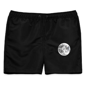 Vollmond Mond Nacht - Männer Badeshorts - Schwarz - Vorne - AI Model Male 178 light (178cm)
