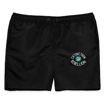 Extinction Rebellion Planet Erde weiss - Männer Badeshorts - Schwarz - Vorne - AI Model Male 178 light (178cm)